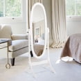thumbnail image 4 of Costway Swivel Full Length Ovel Mirror Wooden Cheval Floor Free Standing Dressing White, 4 of 10