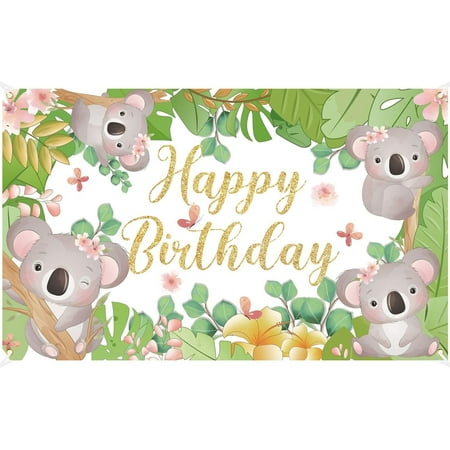 Image of Koala Birthday Backdrop Decoration - Perfect Zoo Jungle Party Photography Background for Memorable Birthdays and Fun Celebrations