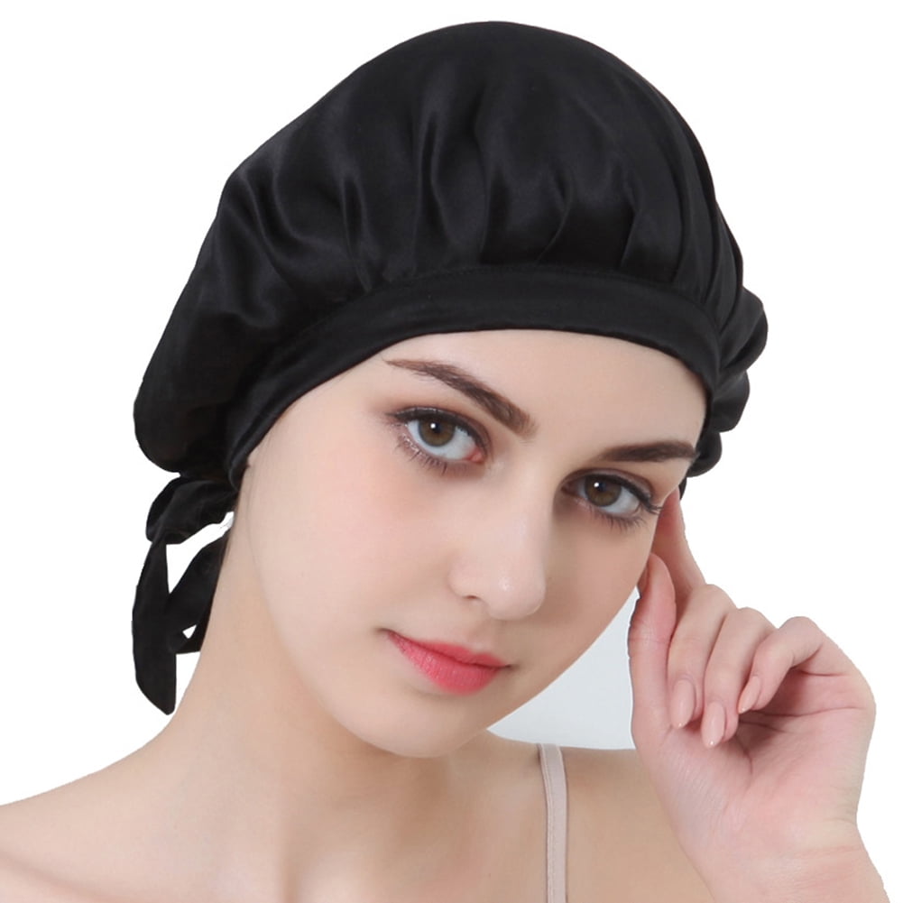 Silk Night Cap Household Sleeping Hat Long Hair Head Cover for Woman ...