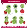 thumbnail image 2 of DolliBu I LOVE YOU Plush Green Sea Turtle - Cute Stuffed Animal with Heart for Valentines, Anniversary, Romantic Date, Boyfriend, or Girlfriend Gift - 6 Inches, 2 of 8