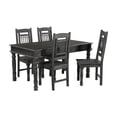 thumbnail image 4 of Taran Designs Milton 60" Carved Solid Wood Dining Table in Black, 4 of 8
