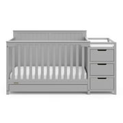 Graco Hadley 5-in-1 Convertible Baby Crib and Changer with Drawer, Pebble Gray