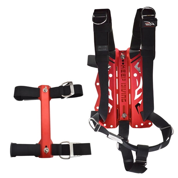 Juego de placa posterior de buceo, soporte de montaje trasero para deportes acuáticos, snorkel subacuático rojo