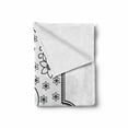 thumbnail image 2 of Hamsa Soft Flannel Fleece Throw Blanket, Lotus Blossoms Kabbalah Theme Floral Style Colorful Illustration, Cozy Plush for Indoor and Outdoor Use, 50" x 60", White Black, by Ambesonne, 2 of 6