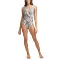 thumbnail image 3 of CALVIN KLEIN Women's Beige Snake Print Tummy Control High Neck One Piece Swimsuit 14, 3 of 3