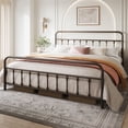 thumbnail image 2 of Yaheetech Metal Bed Frame with High Headboard and Footboard, King, Bronze, 2 of 9