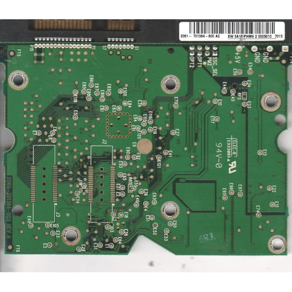 WD740ADFD-00NLR1, 2061-701384-800 AC, WD SATA 3.5 PCB