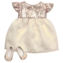 Sophia’s Sequin Dress & Shoes for 15” Baby Dolls, Champagne Gold