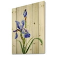 thumbnail image 2 of Designart 'Blue Iris Flower Retro Style' Traditional Print on Natural Pine Wood, 2 of 5
