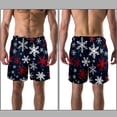 thumbnail image 3 of luoweisi Men's Beach Shorts Quick Dry Swim Trunks with Mesh Lining Christmas Snowflakes XL, 3 of 5