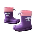 thumbnail image 4 of Hpapadks Rain Boots For Boys Winter Warm Solid Non Slip Water Shoes With Adjustable Drawstring Outdoor Play Spring Summer Casual Dark Purple 15-18 m, 4 of 4