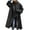 Black, variant on RYRJJ Women's Fall Winter Pea Coat Oversized Notched Collar Overcoats Woolen Open Front Button Down Long Trench Coat(Black,S)