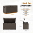 thumbnail image 7 of Devoko 105 Gallon Resin Deck Box Outdoor Lockable Storage Bench with Cushions Waterproof Storage Box,Dark Brown, 7 of 7