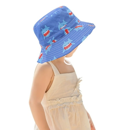 

Zlekejiko Spring Beach Cartoon Summer Adjustable Bucket Sun Hat Chin Cute Sun Strap Hats Kids Cap Outdoor Kids Hats & Caps