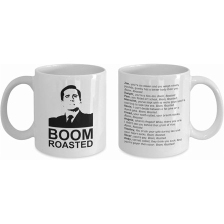 The Office Boom Roasted Funny Coffee Mug, Dunder Mifflin Boom Roasted Mug, Gift for him, Gift for her, Michael Scott Mug 11oz