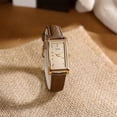 thumbnail image 2 of Vintage Women's Rectangle Wristwatch Classic Ladies Analog Quartz Watch Ultra-Thin Ladies Bangle Bracelet Watch Female Business Dress Watches with Leather Strap, 2 of 6