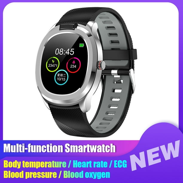 Monitor de salud multifunción Smartwatch para frecuencia cardíaca/ECG/presión arterial/oxígeno en sangre/temperatura corporal