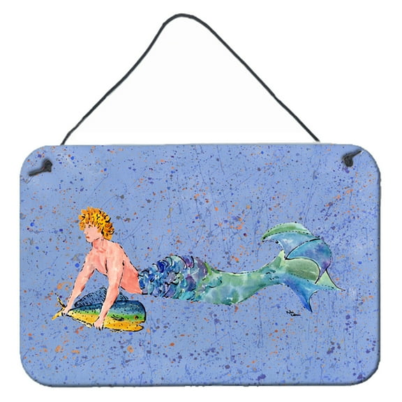Carolines Treasures 8347DS812 Merman  Indoor or Aluminium Metal Wall or Door Hanging Prints 8x12 multicolor