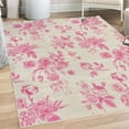 thumbnail image 1 of Botanical Decorative Rug, Vintage Floral Pattern Victorian Classic Royal Inspired Plants Modern Art, Quality Carpet for Bedroom Dorm and Living Room, 6 Sizes, Pink Coconut, by Ambesonne, 1 of 4