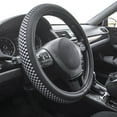 thumbnail image 5 of Auto Drive 1Piece Car Steering Wheel Cover Cheque Slate Black - Universal Fit, 22SWC95, 5 of 9