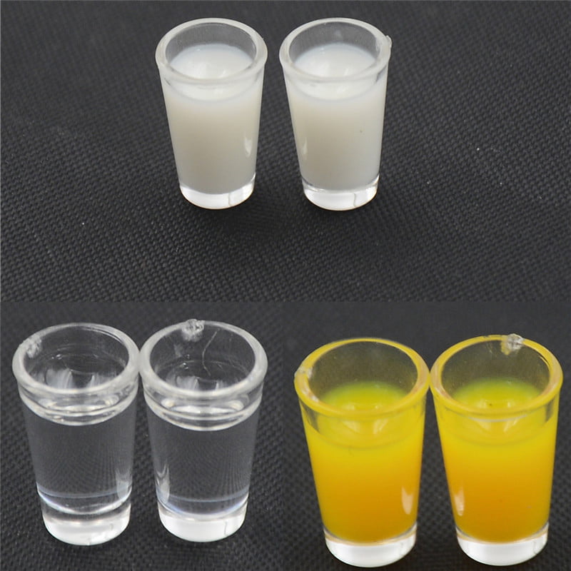 2X 1:12 Dollhouse Miniature Accessories Plastic Juice Cup Milk Cup Water Cup BB 