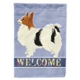 thumbnail image 1 of Carolines Treasures CK3612GF Papillon Welcome Garden Size Flag, 1 of 3