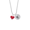 thumbnail image 2 of Delight Jewelry Silvertone 3-D Red Puffy Heart Silvertone Script Initial Disc - C - Charm Necklace, 20"+3", 2 of 4