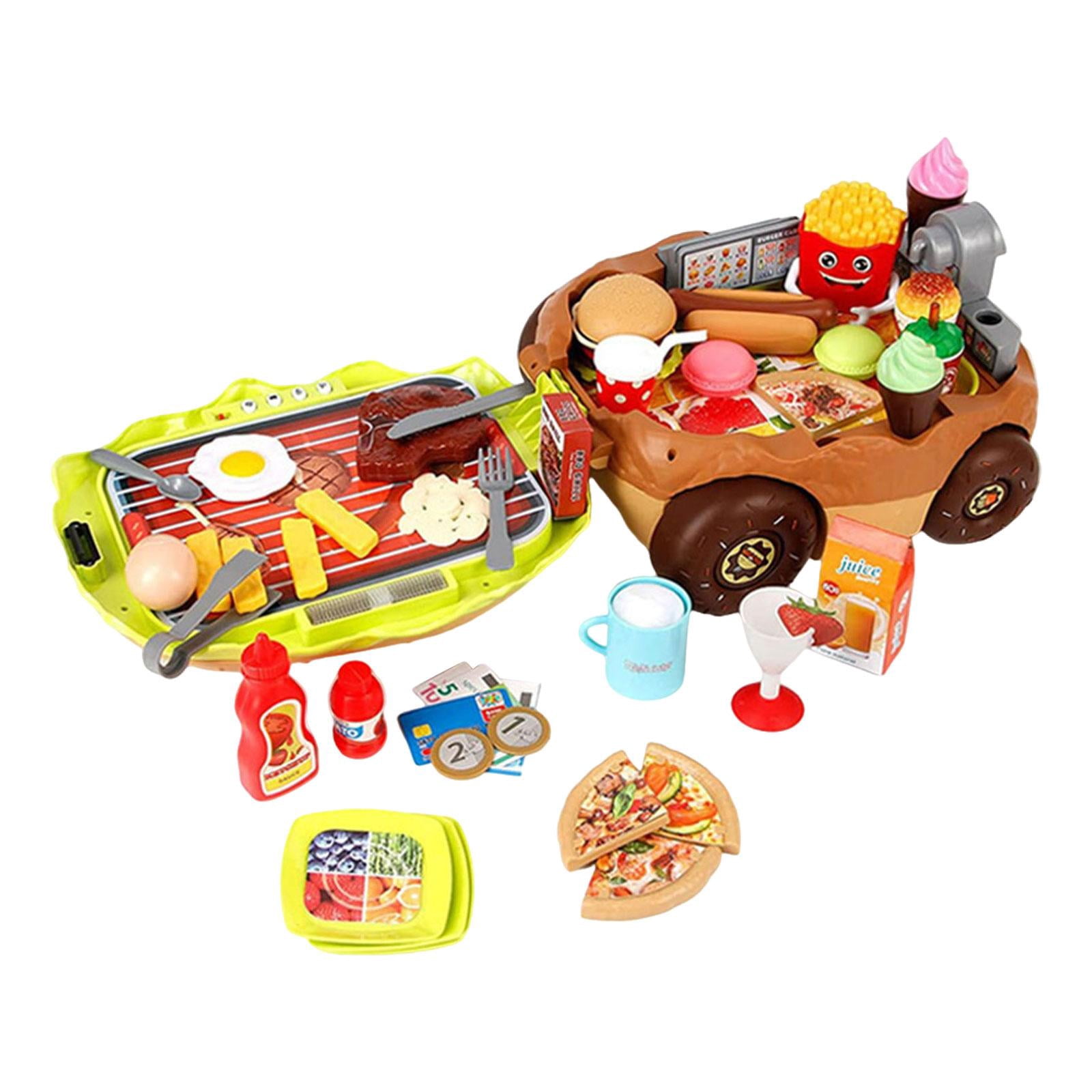 Yinanstore Kids Burger Car Play Kitchen Set Kitchen Accessories for Children Boys Girls