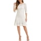 thumbnail image 2 of Vestido de encaje para mujer Inspire Chic con mangas 3/4, vestido ajustado de cola de pez elegante, blanco, talla XS, 2 of 6