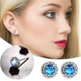 thumbnail image 5 of SUSHANG Gemstone Copper Silver Plated Earrings Fancy Rubys Copper Silver Plated Stud Earrings Women'S Earrings Set with Zircon Gold Plated Earrings, 5 of 7