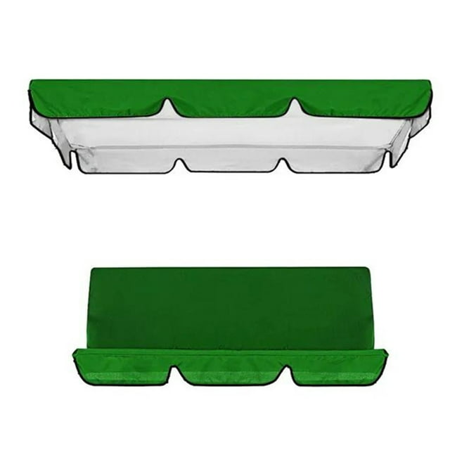 Garden Swing Canopy Seats Replacement Set 3 Seats Covers + Swing Canopy Cover Green 164x114x15cm