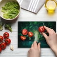 thumbnail image 4 of Jungle Cutting Board, Tropical Lake Mangrove Rainforest Pathway Through Sri Lanka Travel Destination, Decorative Tempered Glass Cutting and Serving Board, Small Size, Green Teal, by Ambesonne, 4 of 5