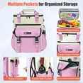 thumbnail image 5 of Backpack Cooler for Women, AYAMAYA Stylish 36 Cans Leakproof Soft Cooler Backpack, Waterproof Insulated Lunchbox for Camping Beach Work Picnic Travel, Pink, 5 of 7