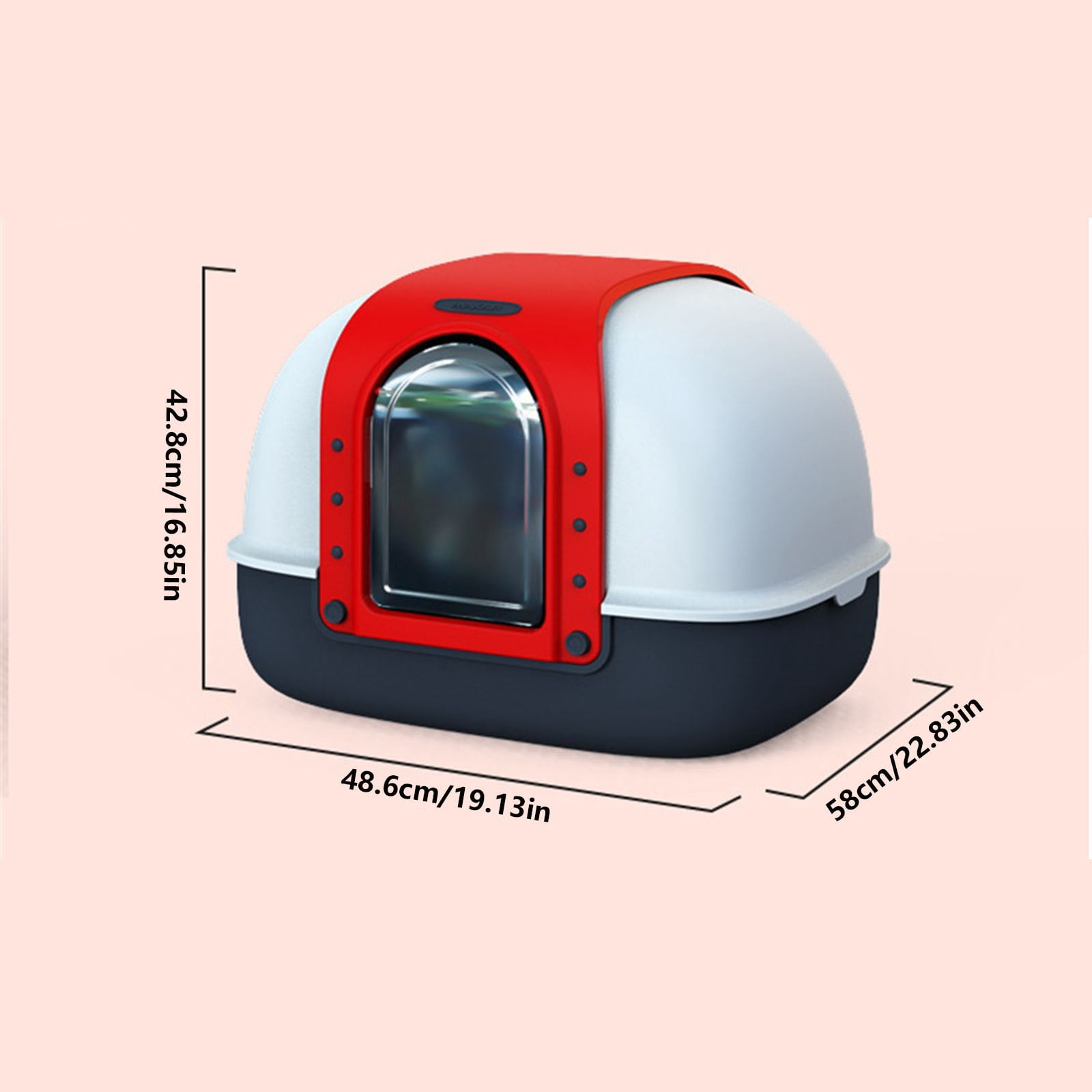 Covered Cat Litter Box for Indoor Cats, Anti-Splashing Large Enclosed Litter Box Easy Clean, and Assemble, Include Scoop and Mat