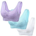 thumbnail image 1 of PEASKJP Women's Full Coverage Bras Ultimate Lift & Support Wireless Full-Coverage Bra, Purple L, 1 of 2