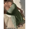 thumbnail image 6 of Olive Green Textured Tiered Camisole Maxi Dress, Sleeveless, Loose Fit, Vacation Style, 6 of 6