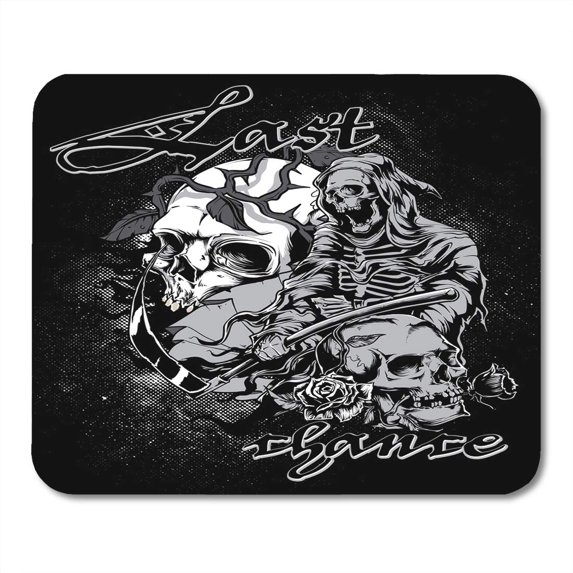 SIDONKU Skull Black Tattoo Last Chance Reaper Grim Death Dead Mousepad Mouse Pad Mouse Mat 9x10 inch
