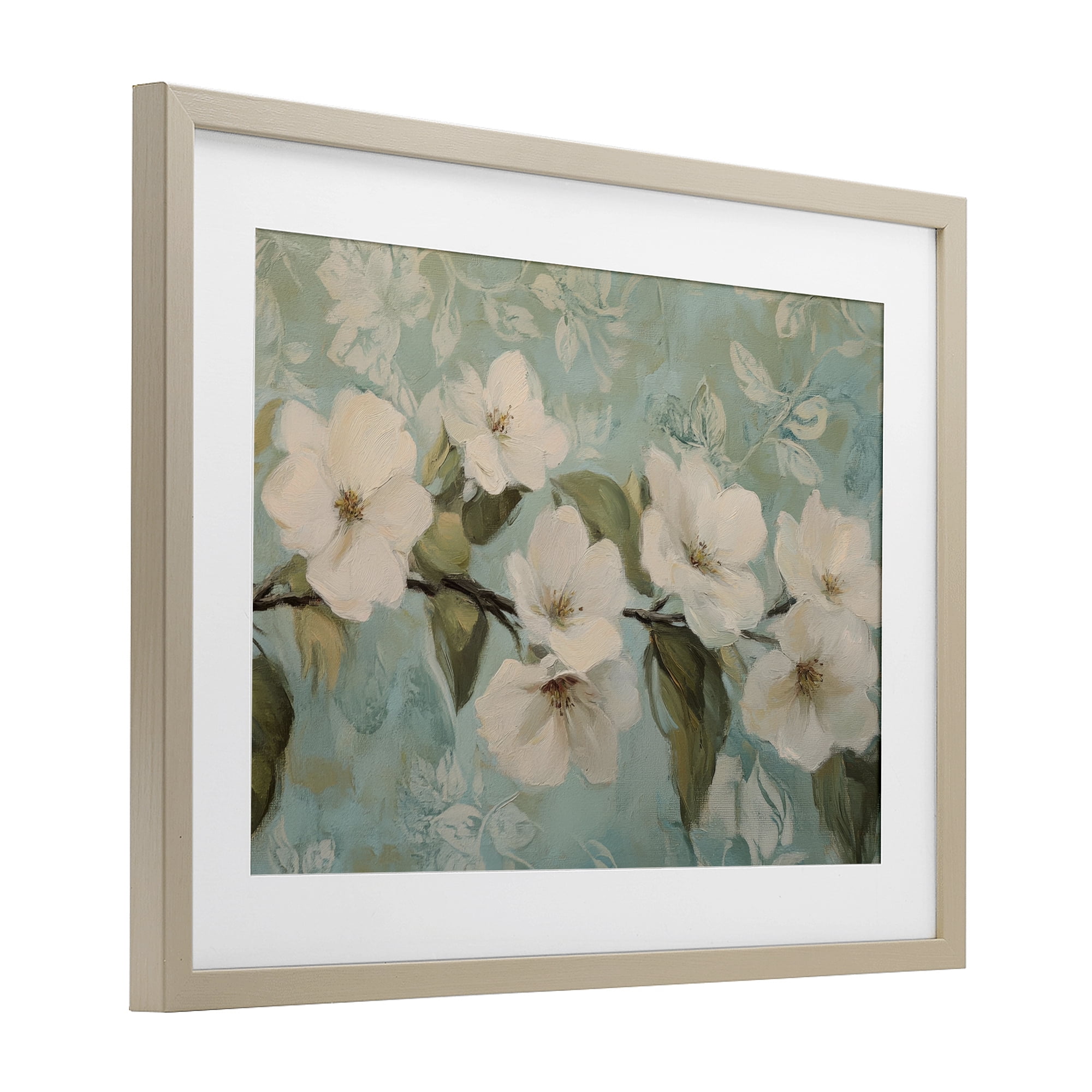 Stupell Industries Serene Flower Branch Blooms Birch Framed Print Under Glass, design by Petal Prints Design