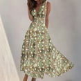 thumbnail image 2 of Vestido Corto de Verano de Moda sin Mangas con Cuello en V Impreso Vestido Casual Grande Del Doblado para Diario, 2 of 5