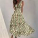 thumbnail image 2 of Vestido Corto de Verano de Moda sin Mangas con Cuello en V Impreso Vestido Casual Grande Del Doblado para Diario, 2 of 5