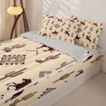 thumbnail image 3 of Homewish Bohemian Western Cowboy Zipper Twin Comforter Sets with Fitted Sheet and 2 Pillowcases,Desert Plant Cactus Zipper Bedding Set,Light Gray Reversible,4pcs, 3 of 8