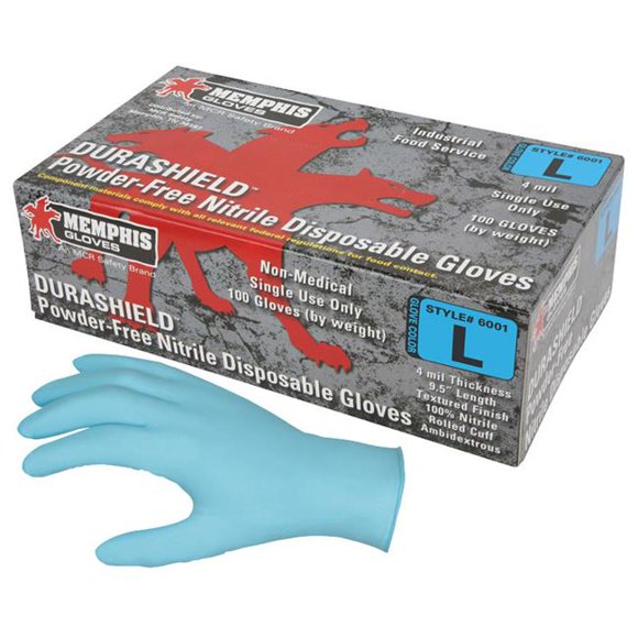 MCR 127-6001L 4 mil Nitrile Industry Standard Food Grade, Large