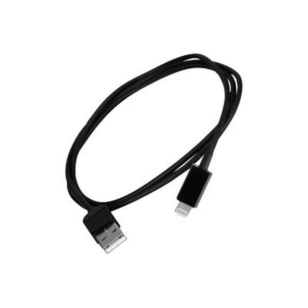 PureGear Câble de Charge-Synchronisation - Câble de Foudre - Mâle de Foudre à Mâle USB - 3,4 Pi - Noir