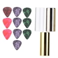 thumbnail image 1 of 3Pcs Guitar Slide Bar Glass Metal Cylindrical Slider Celluloid Picks Playing Accessories, 1 of 14