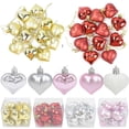 thumbnail image 2 of 12 piezas de adornos de corazón de plástico para la decoración del árbol de Navidad, bolas navideñas, decoraciones para el hogar, suministros colgantes para bodas con forma de corazón, 2 of 5