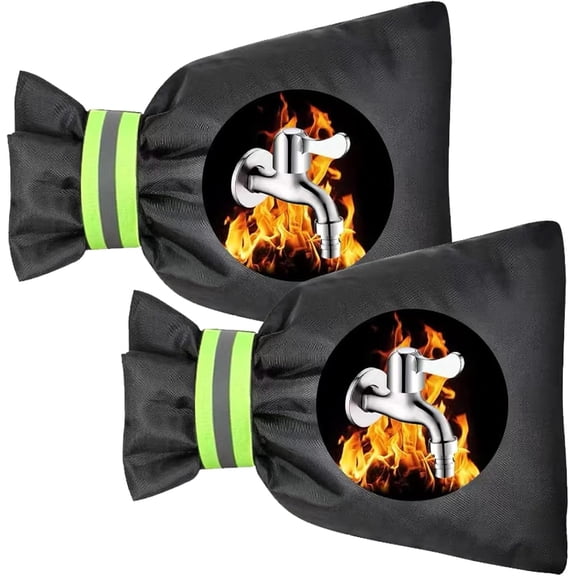 Hbtdoern Outdoor Faucet Covers for Winter, 2026 New 9.8x7in Freeze Protection Pipe Insulation, Reusable Waterproof Spigot Cover with Reflective Strips