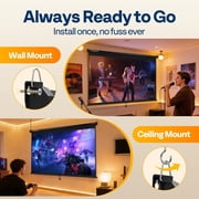 SPECSTAR 100 inch Manual Pull Down Projector Screen, 16:9 HD Retractable Projector Screens with Auto Locking for Movie Home Theater Cinema Office Video Game, Black(87W x 49H Inch Display Area)