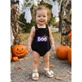 thumbnail image 5 of RUINIXCW Baby Halloween Cosplsy Overalls Pumpkin Ghost Letter Embroidery Sleeveless Romper Jumpsuit Suspender Pants for Toddler, 5 of 9