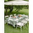 thumbnail image 4 of Outdoor Tablecloth with Umbrella Hole for Patio/Picnic/Party/Camping, Dark Green Coral Waterproof Table Cloth Rectangle Table Cover Washable, Coastal Summer Ocean Nautical Sea (60"x 102"), 4 of 9