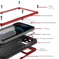 thumbnail image 2 of Dteck Case for Apple iPhone 12 6.1-inch,Luxuy Metal Waterproof Shockproof Rubber Hybrid Aluminum Alloy Back Case with nano waterproof membrane Cover,Red, 2 of 9